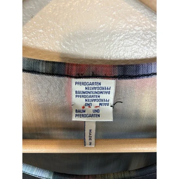 Baum Und Pferdgarten XS Mesh Dress Mini Short Sleeve Y2K Floral Blur Artsy - Picture 4 of 4